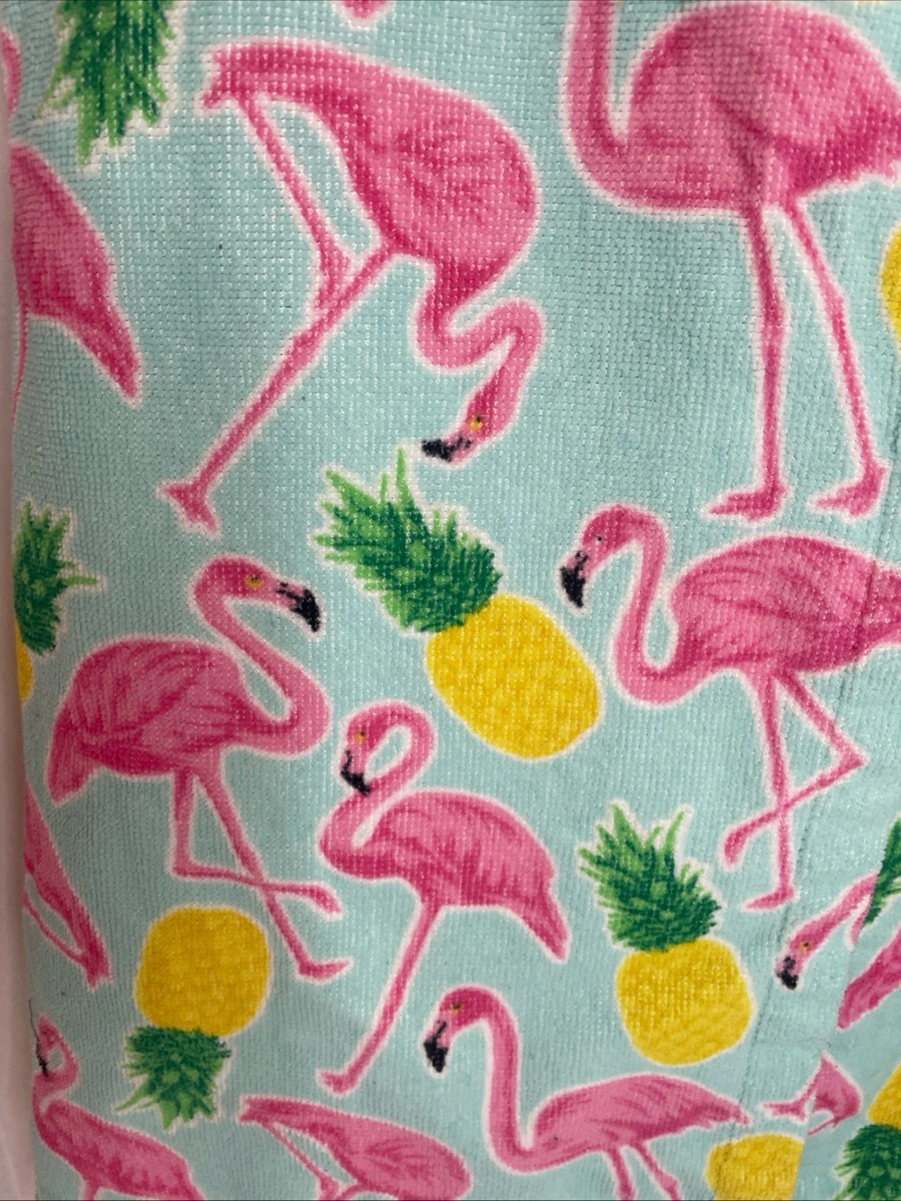 Simple By Design Terry Cloth Wrap Around Towel Flamingo Tropical Print Elastic - Picture 3 of 10